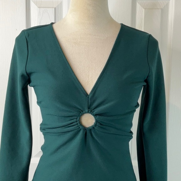 Abercrombie & Fitch Mini Dress Teal Ring-Front Event Size S - Picture 8 of 11
